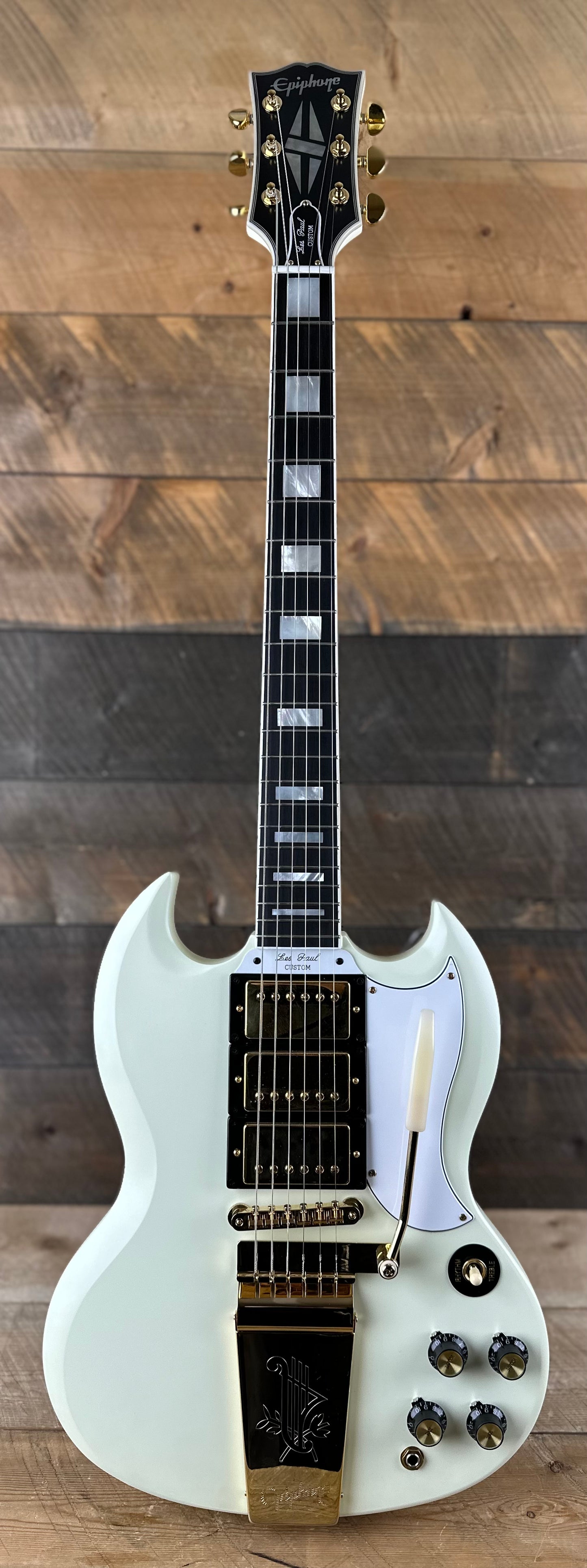 Epiphone 1963 Les Paul SG Custom with Maestro Vibrola - Classic White 24071532110