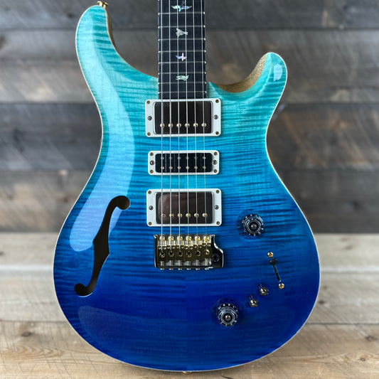 PRS Wood Library Special 22 Semi-Hollow - Flame Maple 10 Top Korina Back/Neck Ebony FB - Blue Fade 391575