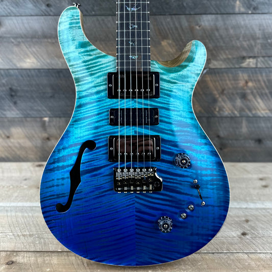 PRS Wood Library Special 22 Semi-Hollow - Flame Maple 10 Top Korina Back, Ziricote FB - Blue Fade Satin 392386