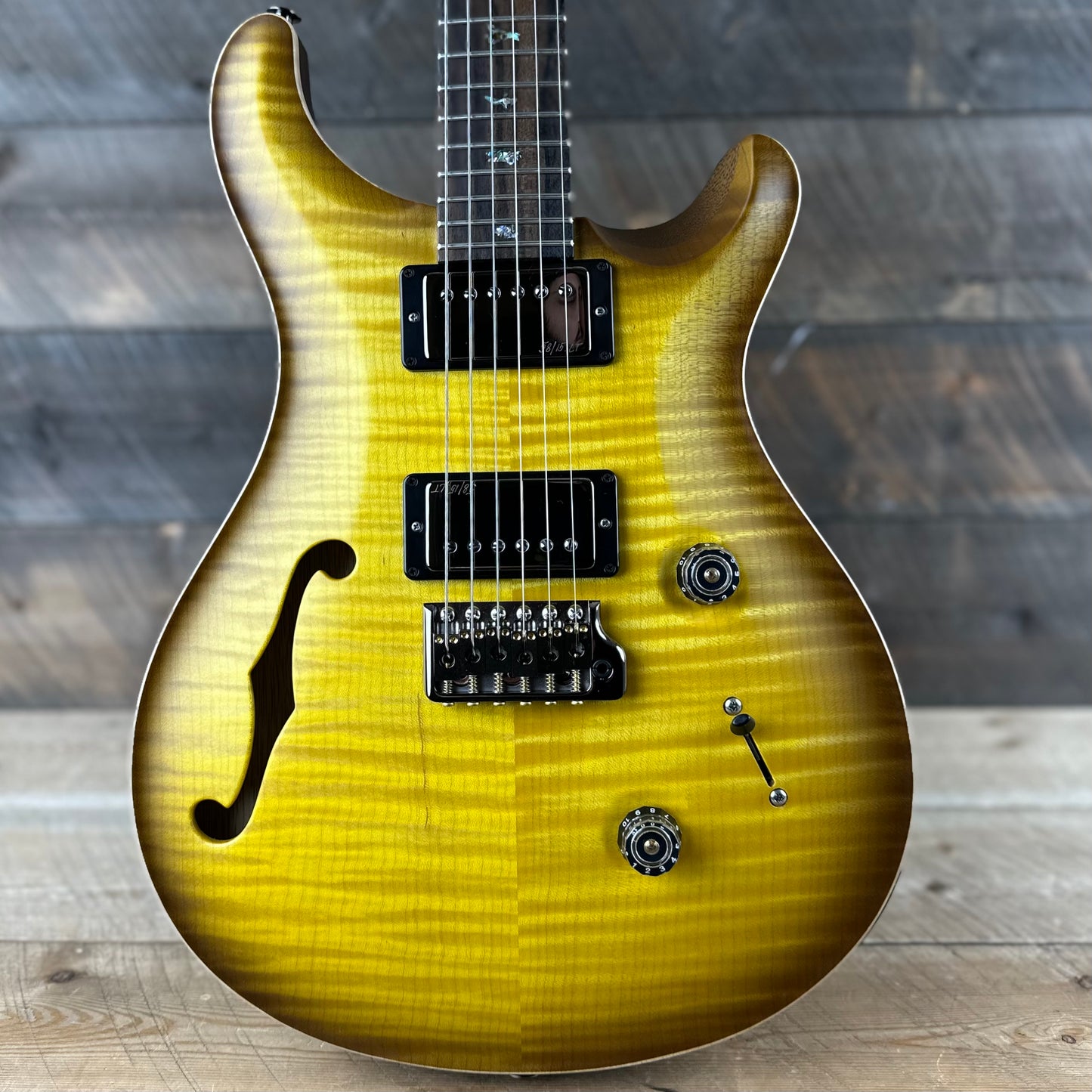 PRS Wood Library Custom 24 Semi-Hollow Flame Maple 10 Top, Korina Back, Torrified Maple Neck, Ziricote FB - McCarty Sunburst Satin 391864