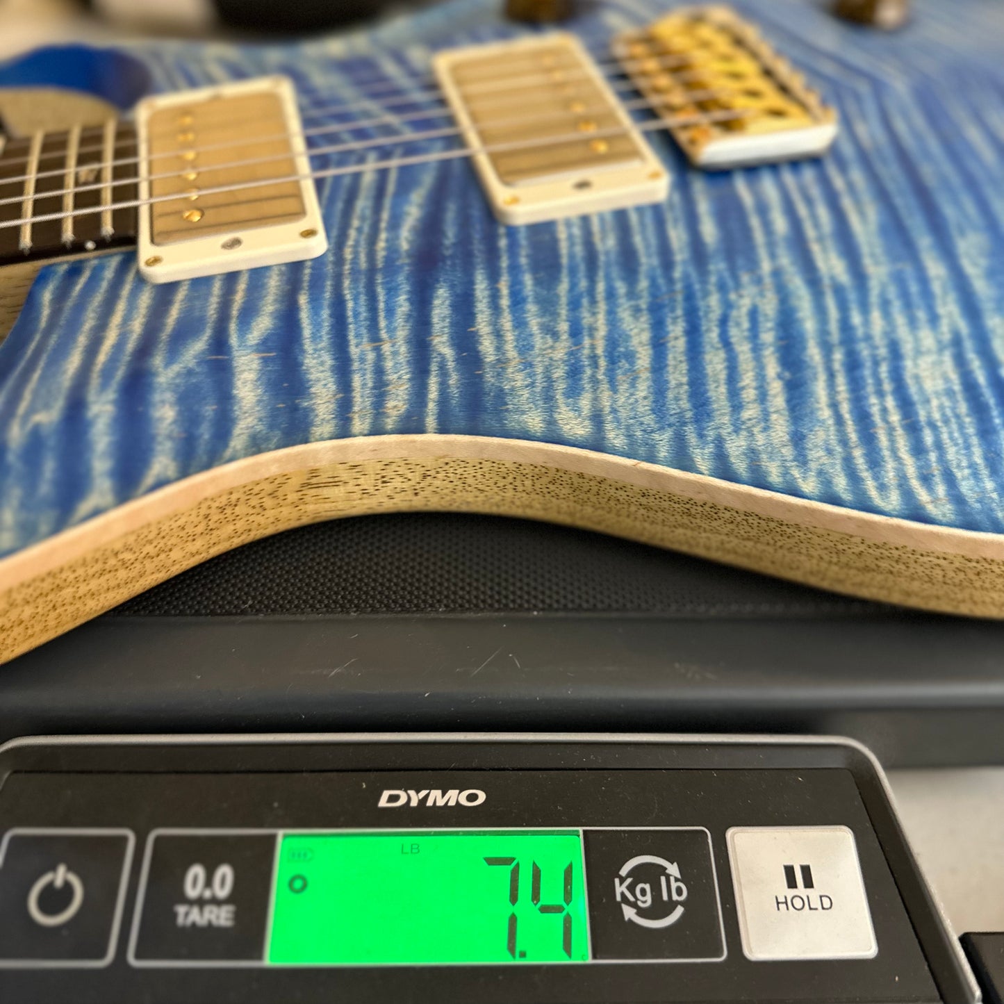 PRS Wood Library Custom 24 Flame Maple 10 Top, Korina Neck, Ziricote FB - Faded Blue Jean Satin 391896