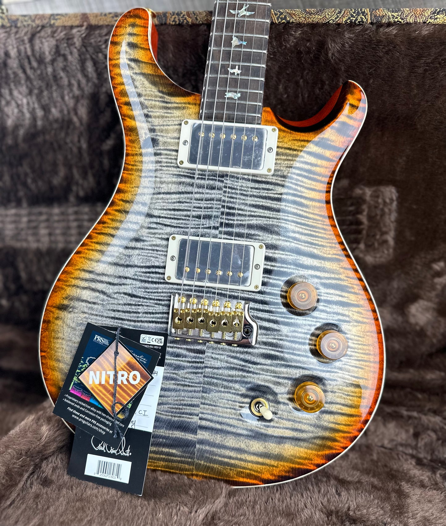 PRS DGT David Grissom Signature Wood Library 10 Top, Korina Back/Neck, Ziricote FB - Burnt Maple Leaf 389457