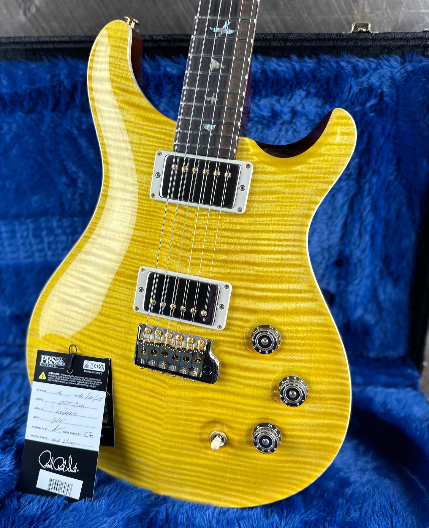 PRS DGT David Grissom Signature Wood Library Flame Maple 10 Top, Korina Back/Neck, Ziricote FB - Honey 389466