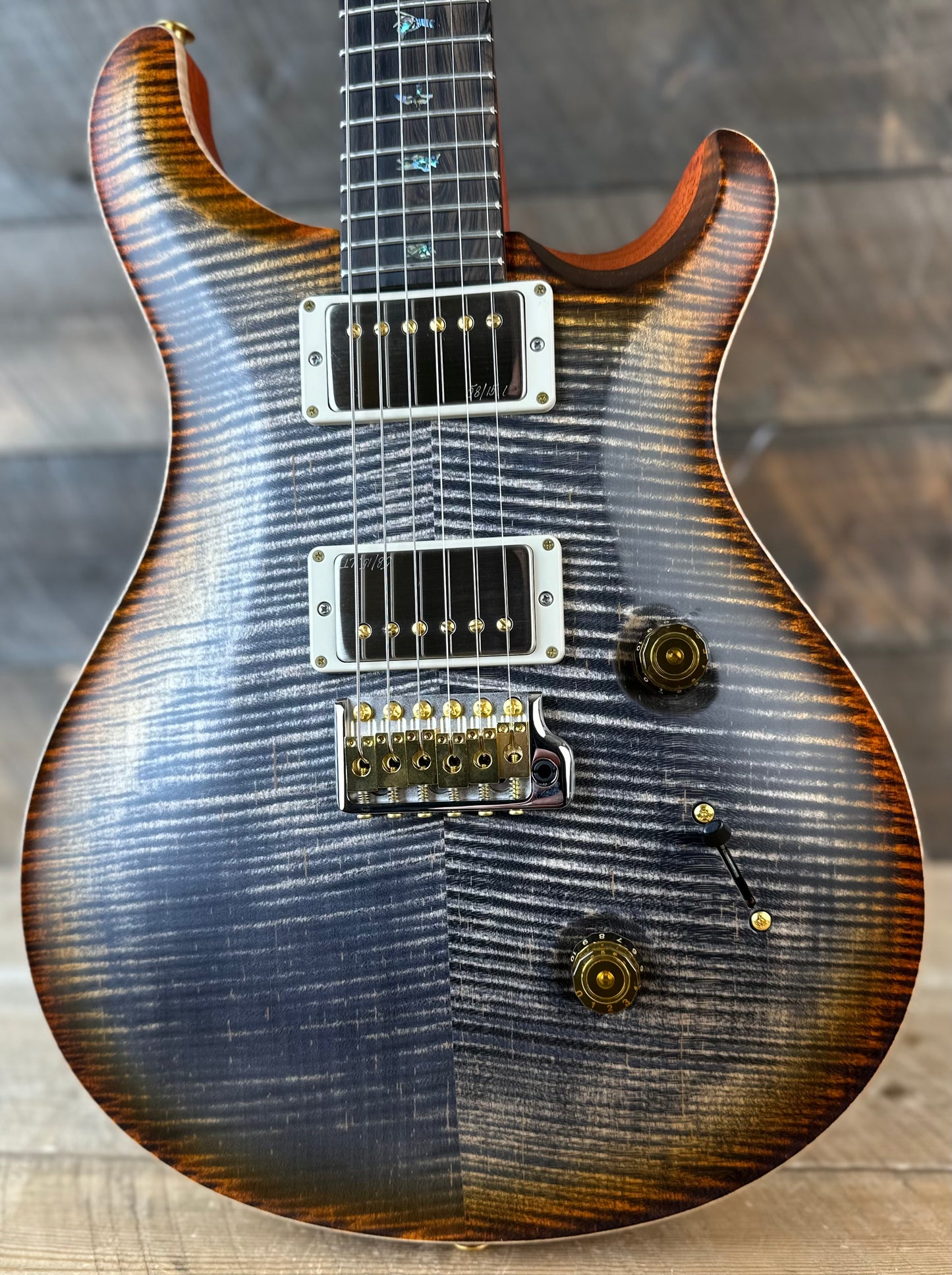 PRS Wood Library Custom 24 Amazing Highly Figured 10 top!! - Burnt Maple Leaf 395093