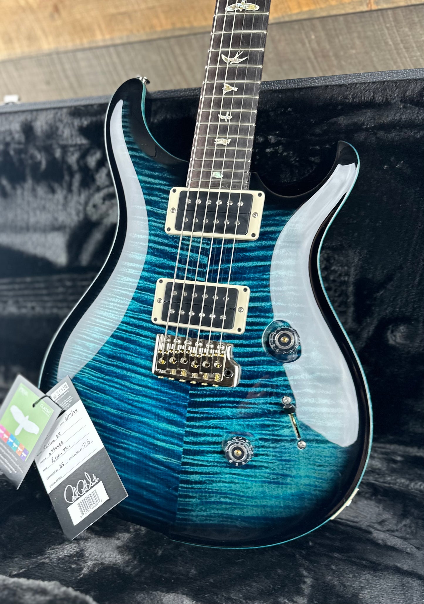 PRS Custom 24 - Cobalt Smokeburst 390488 Stained Binding!