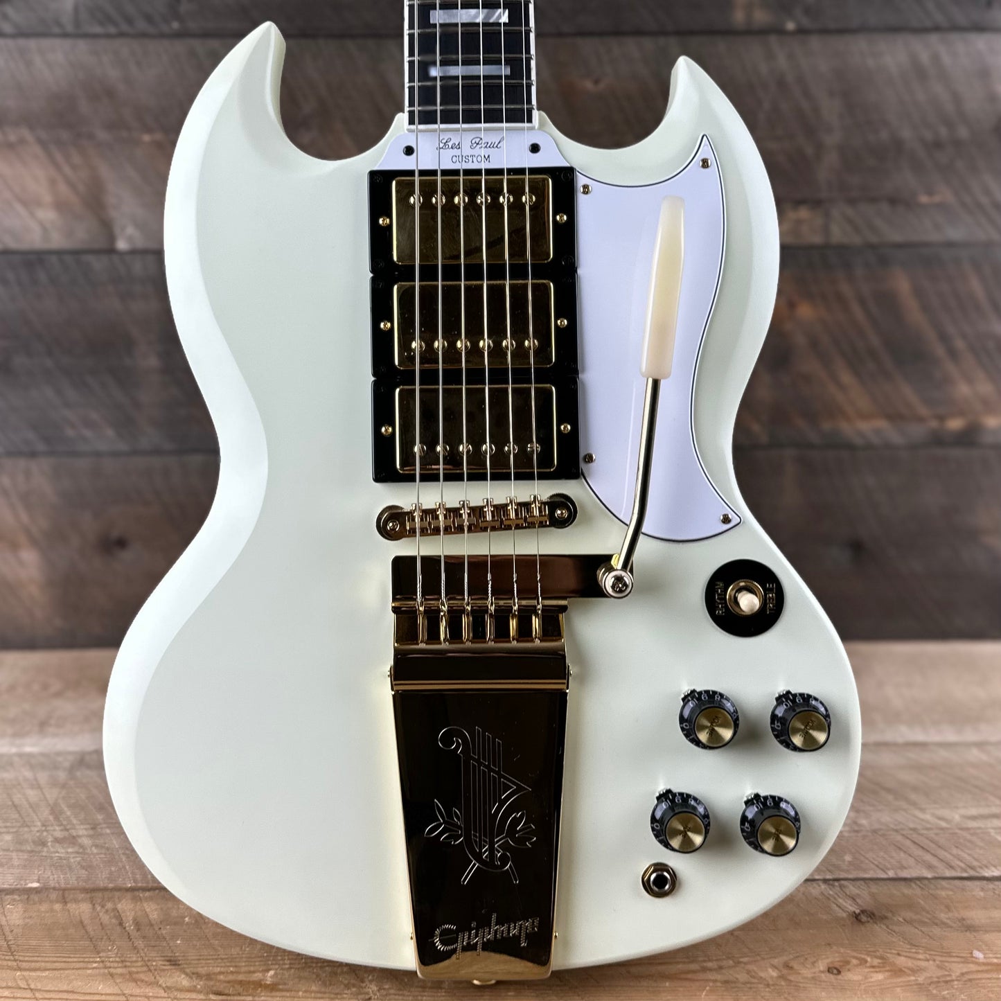 Epiphone 1963 Les Paul SG Custom with Maestro Vibrola - Classic White 24071532110