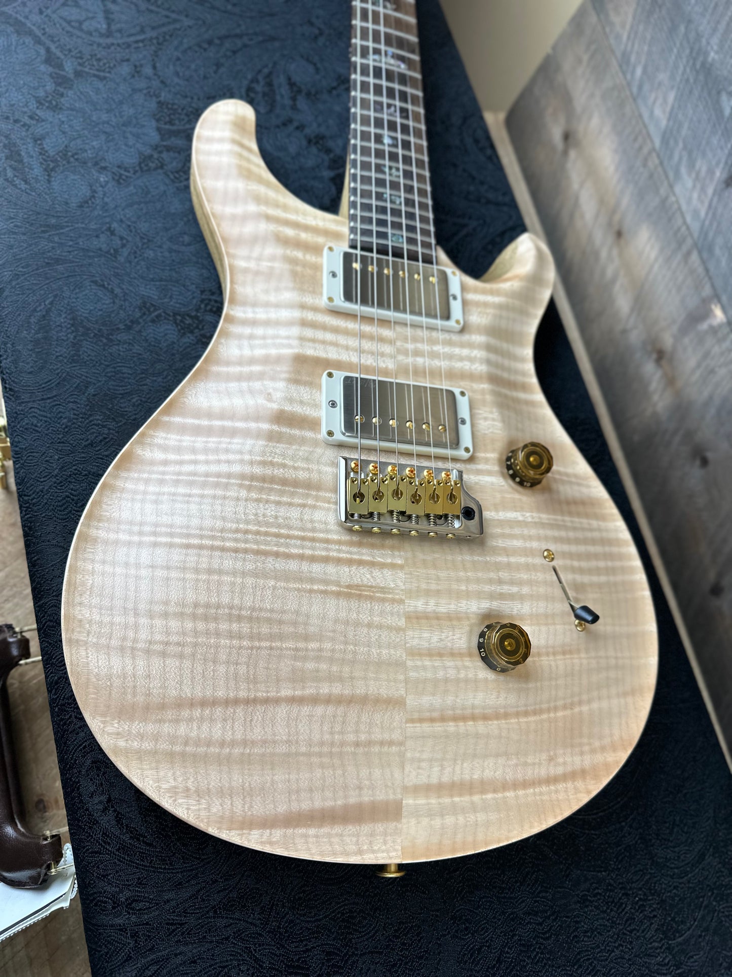 PRS Wood Library Custom 24 Flame Maple 10 Top, Korina Neck, Ziricote FB - Natural Satin 391900