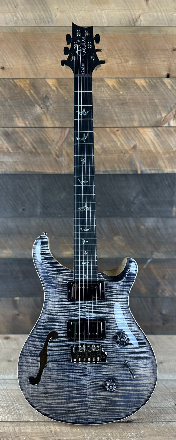 PRS Wood Library Custom 24 Semi-Hollow Flame Maple 10 Top Korina Body/Neck Ebony FB - Charcoal 391116