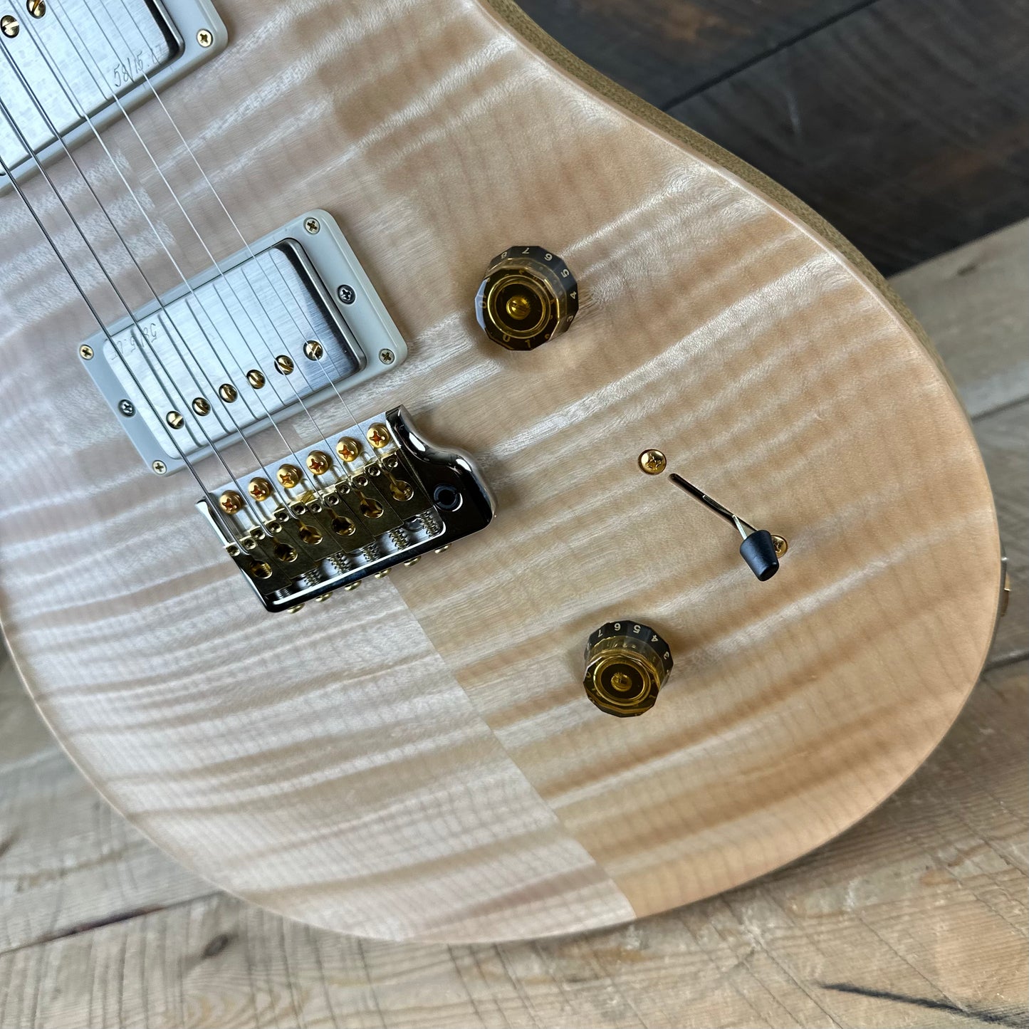 PRS Wood Library Custom 24 Flame Maple 10 Top, Korina Neck, Ziricote FB - Natural Satin 391900