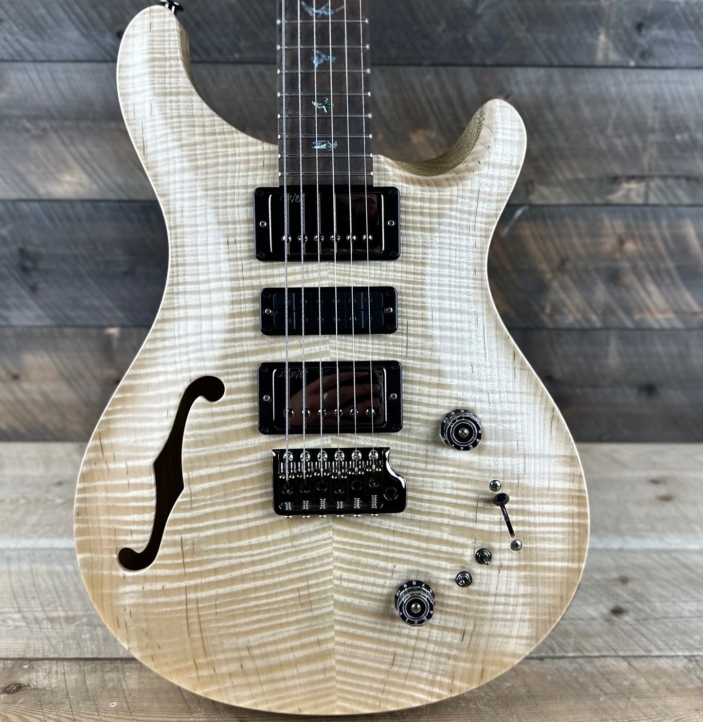 PRS Wood Library Special 22 Semi-Hollow - Flame Maple 10 Top Korina Back, Ziricote FB - Natural Satin 392387