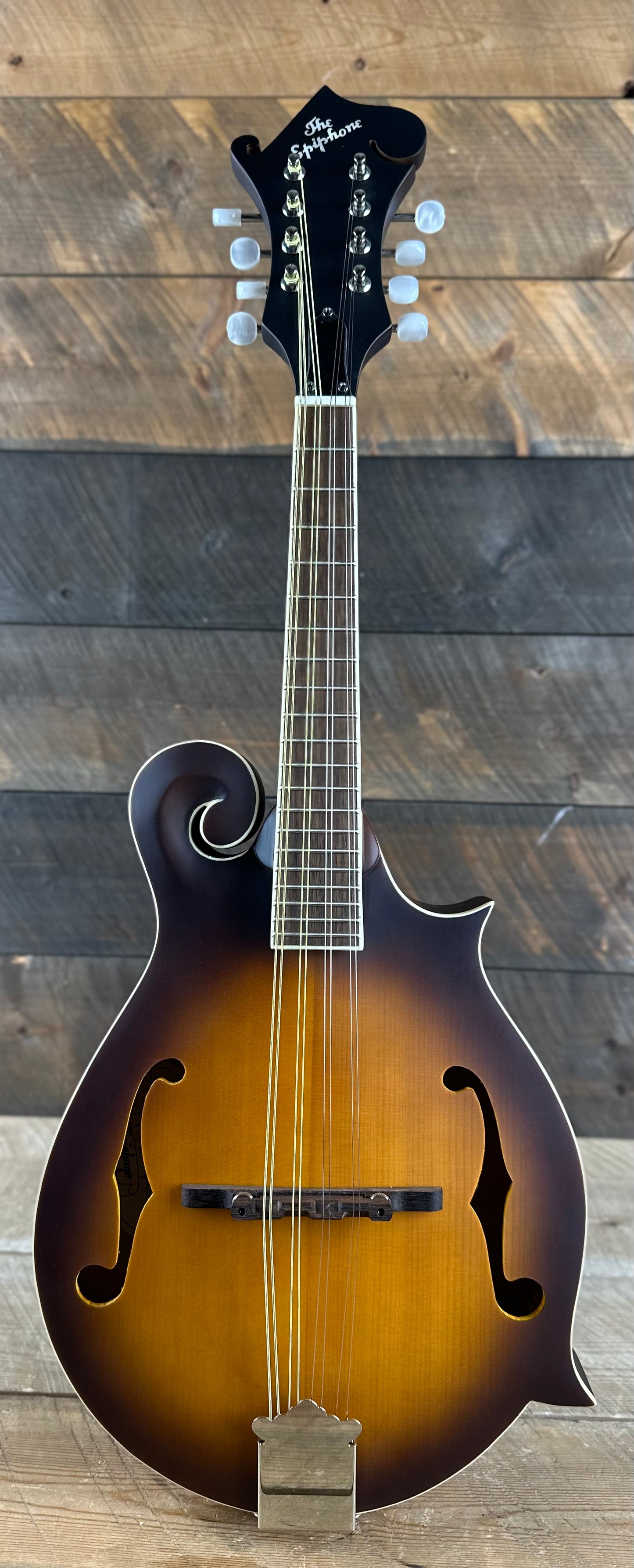 Epiphone F-5 Studio 8-String Mandolin - Vintage Sunburst Satin Beautiful Flame Back!