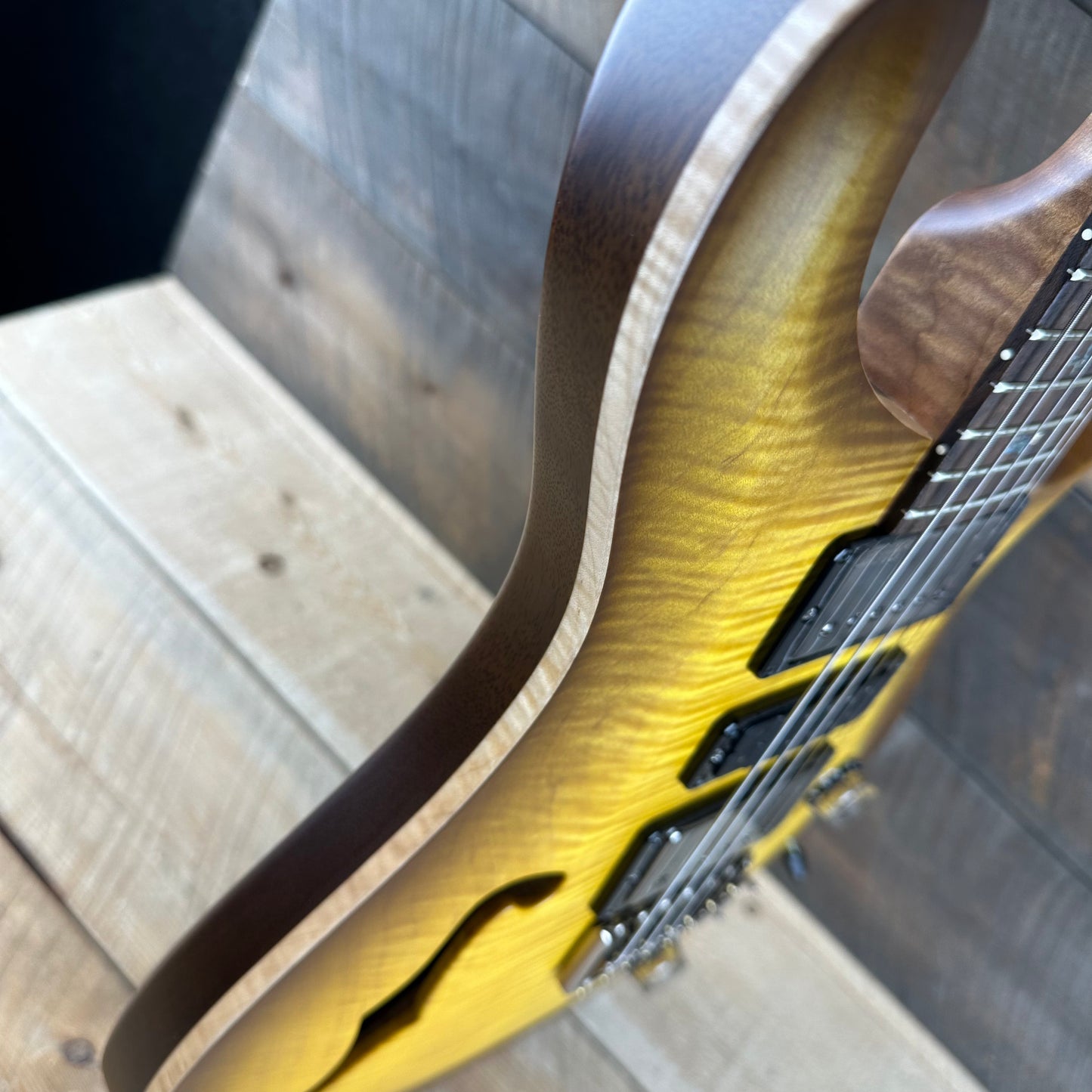 PRS Wood Library Special 22 Semi-Hollow - Flame Maple 10 Top Korina Back, Ziricote FB - McCarty Sunburst Satin 392390