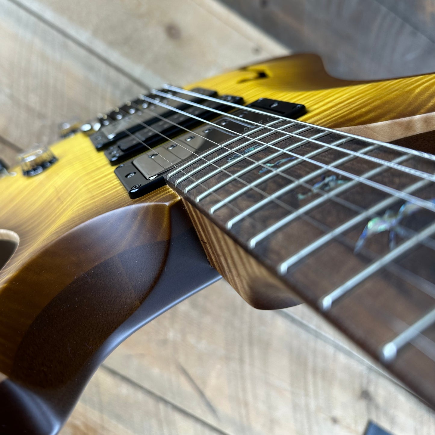 PRS Wood Library Special 22 Semi-Hollow - Flame Maple 10 Top Korina Back, Ziricote FB - McCarty Sunburst Satin 392390