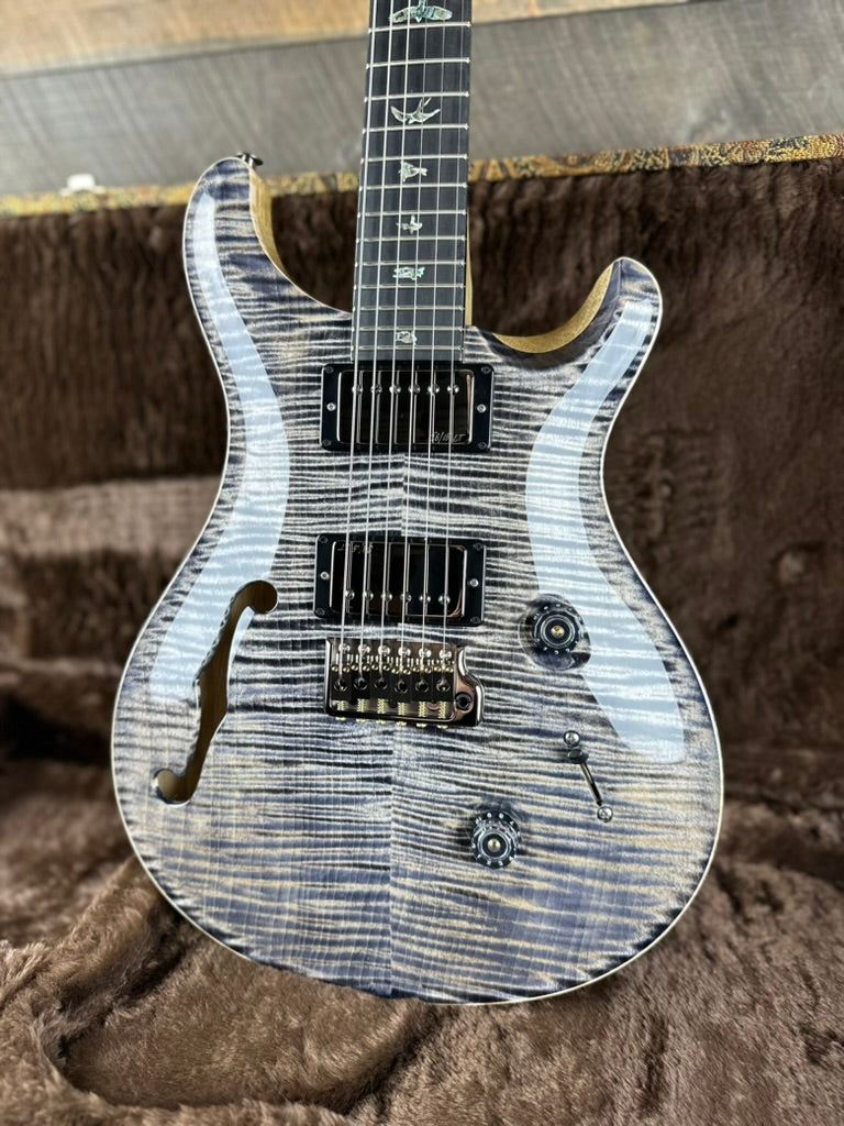 PRS Wood Library Custom 24 Semi-Hollow Flame Maple 10 Top Korina Body/Neck Ebony FB - Charcoal 391116