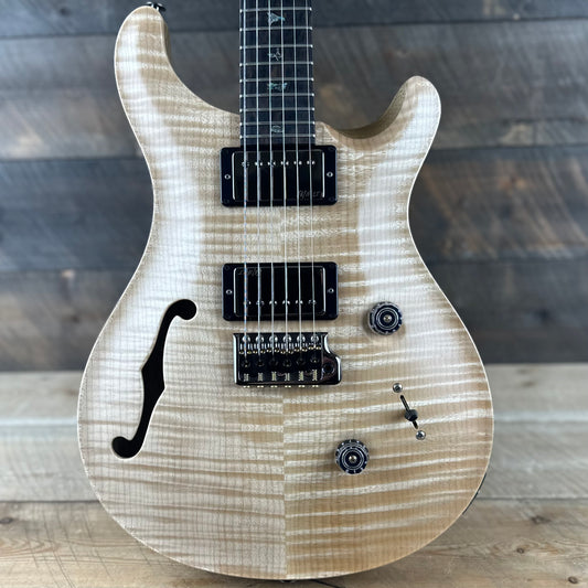 PRS Wood Library Custom 24 Semi-Hollow Flame Maple 10 Top, Korina Back, Torrified Maple Neck, Ziricote FB - Natural Satin 394886