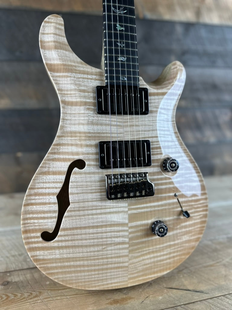 PRS Wood Library Custom 24 Semi-Hollow Flame Maple 10 Top Korina Body/Neck Ebony FB - Natural 390883