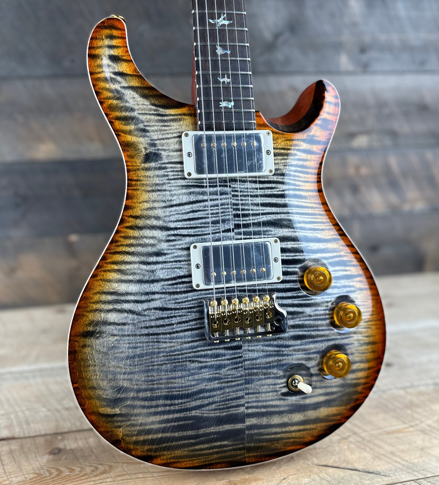 PRS DGT David Grissom Signature Wood Library 10 Top, Korina Back/Neck, Ziricote FB - Burnt Maple Leaf 389457