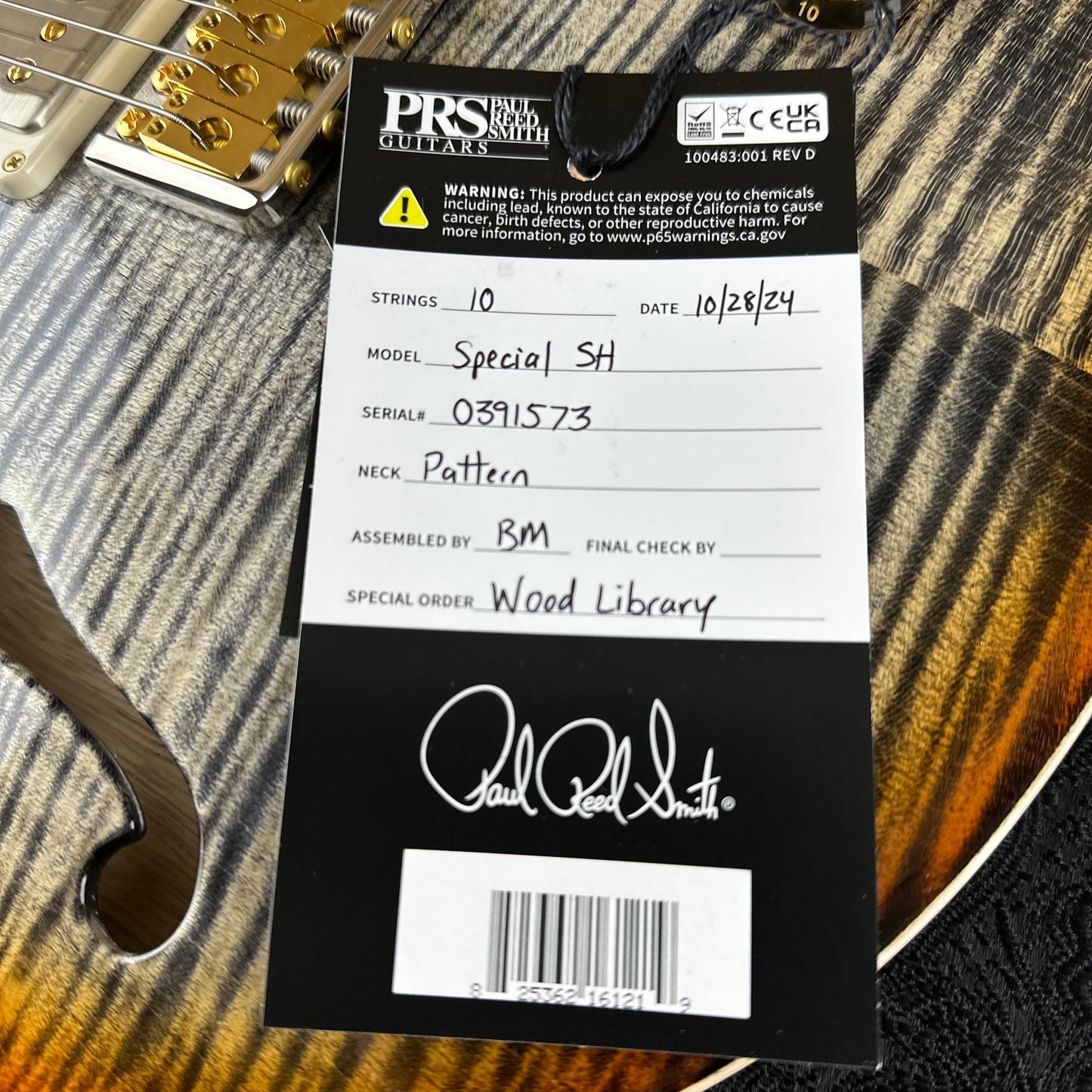 PRS Wood Library Special 22 Semi-Hollow - Flame Maple 10 Top Korina Back/Neck Ebony FB - Burnt Maple Leaf 391573