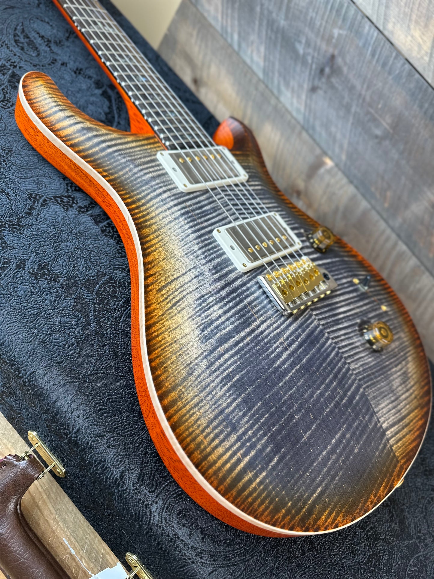 PRS Wood Library Custom 24 Amazing Highly Figured 10 top!! - Burnt Maple Leaf 395093