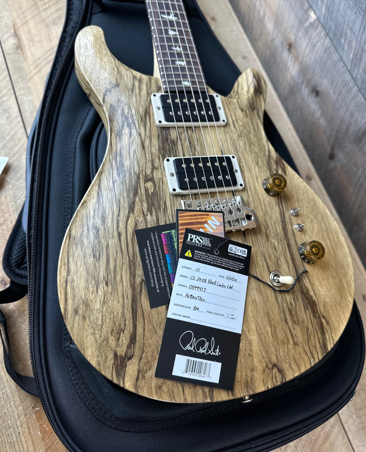 PRS CE 24-08 Black Limba Limited Edition - Natural Satin 399417