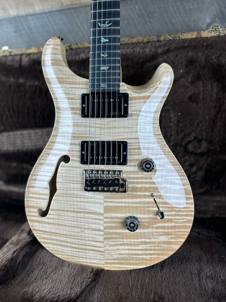 PRS Wood Library Custom 24 Semi-Hollow Flame Maple 10 Top Korina Body/Neck Ebony FB - Natural 390883