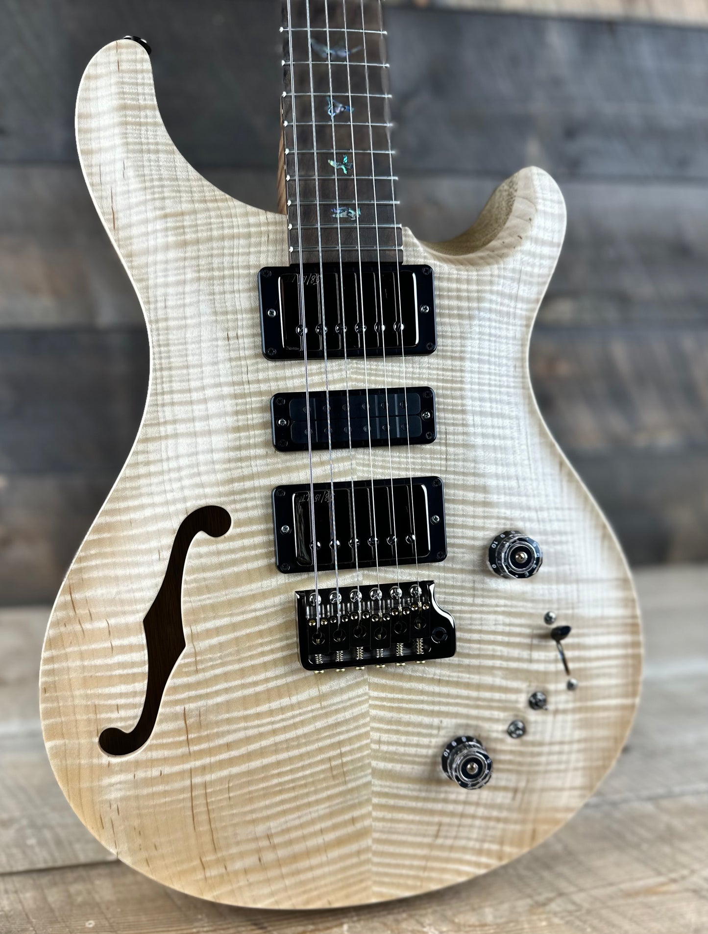 PRS Wood Library Special 22 Semi-Hollow - Flame Maple 10 Top Korina Back, Ziricote FB - Natural Satin 392387