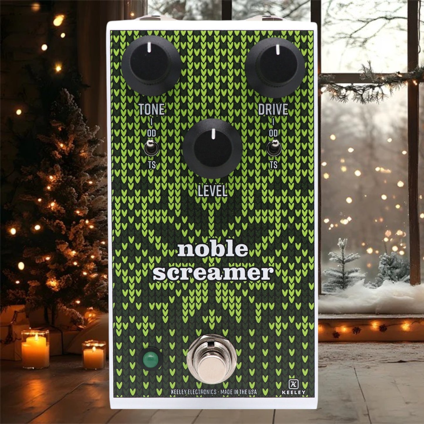 Keeley Noble Screamer Overdrive and Boost Pedal IN AN UGLY XMAS SWEATER!