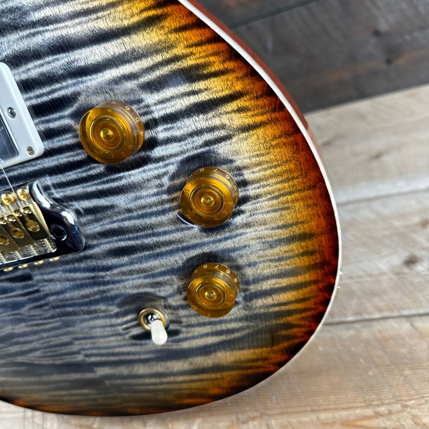 PRS DGT David Grissom Signature Wood Library 10 Top, Korina Back/Neck, Ziricote FB - Burnt Maple Leaf 389457