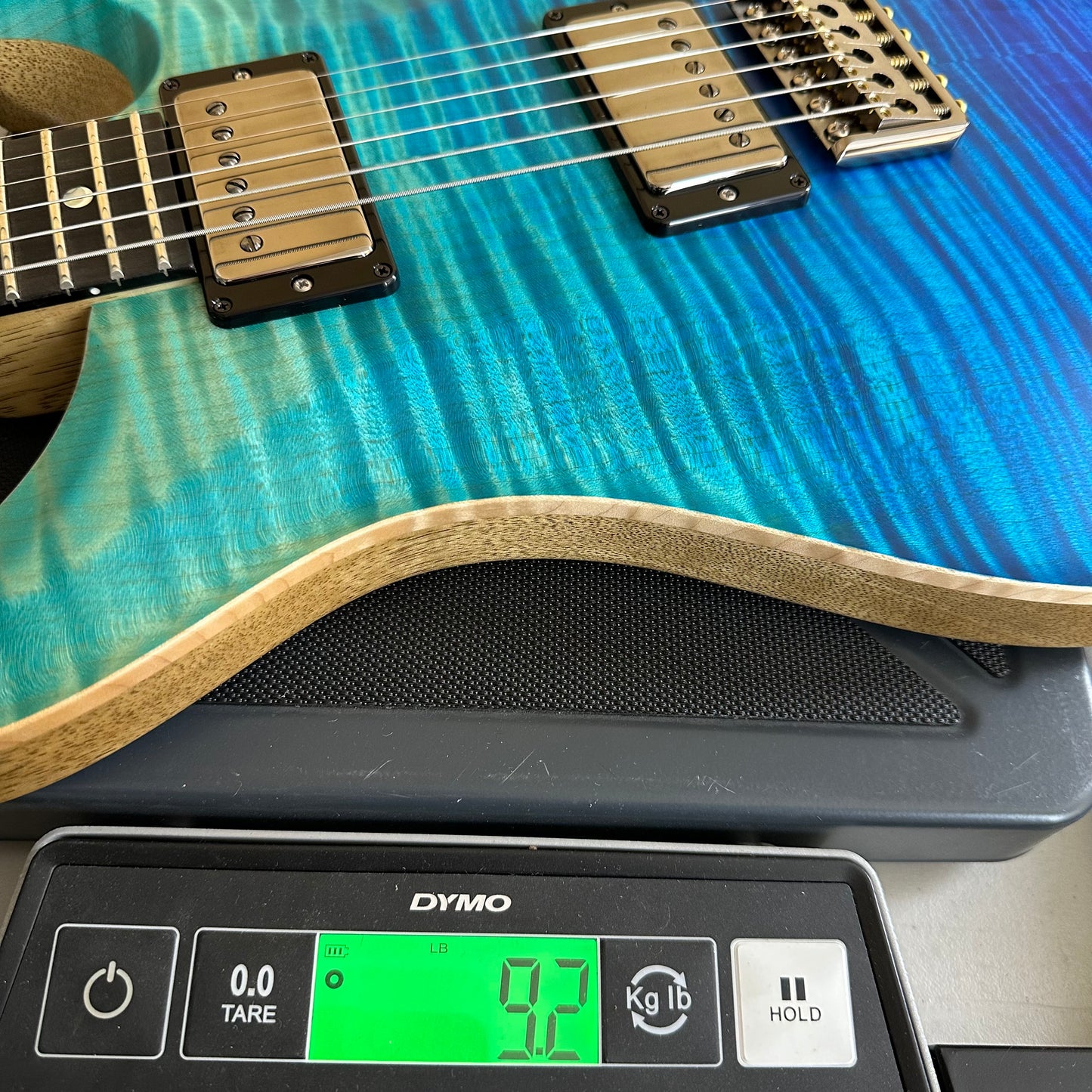 PRS DGT David Grissom Signature Wood Library Flame Maple 10 Top, Korina Back/Neck, Ebony FB -  Blue Fade Satin 391471