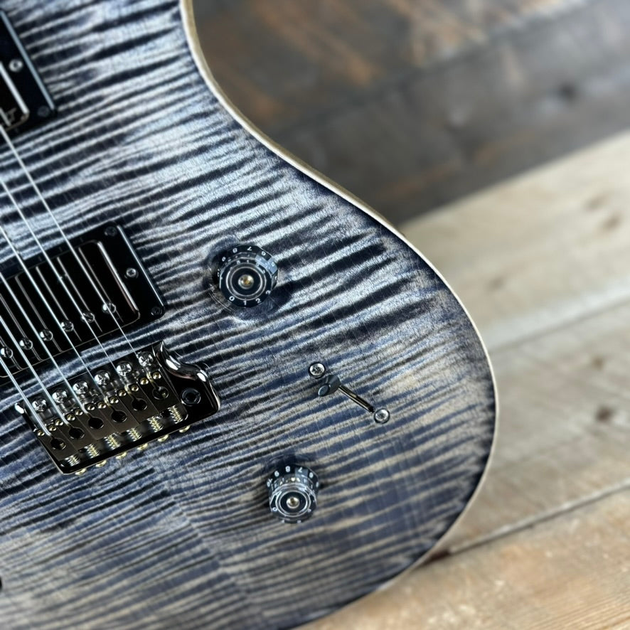 PRS Wood Library Custom 24 Semi-Hollow Flame Maple 10 Top Korina Body/Neck Ebony FB - Charcoal 391116