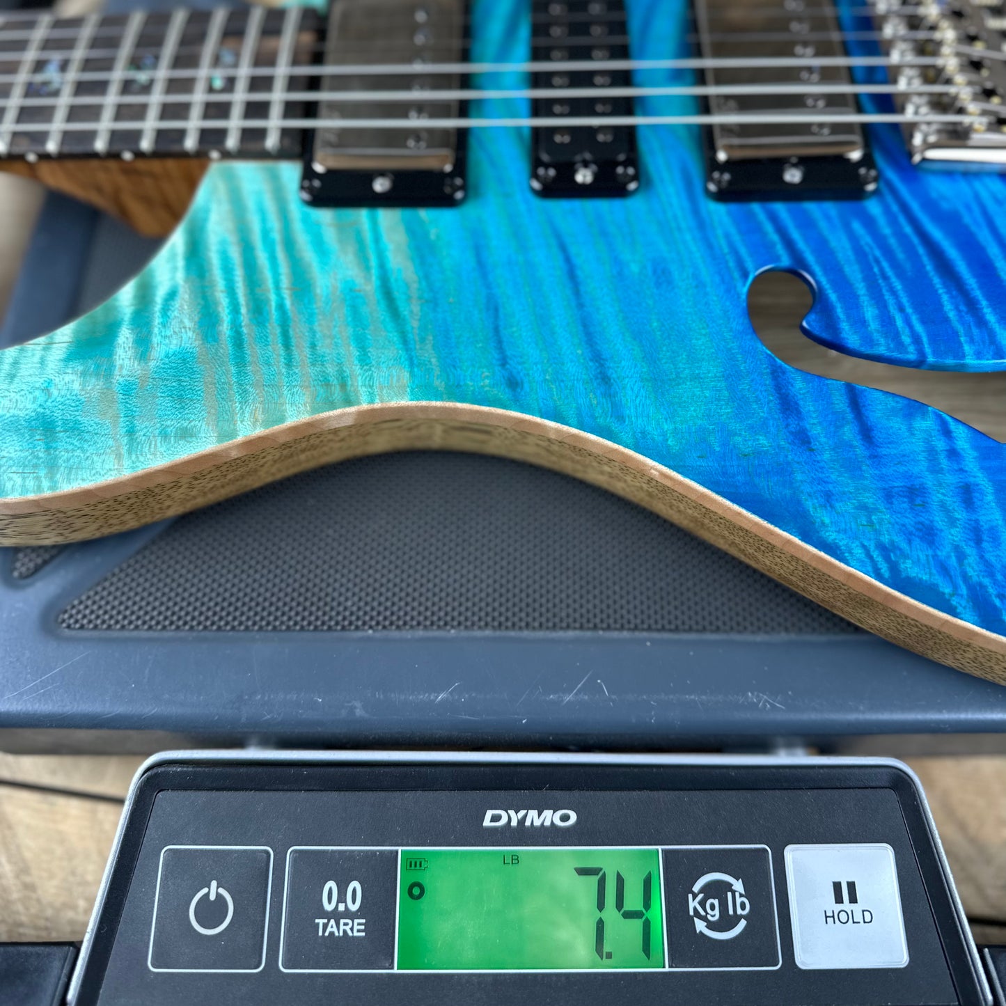 PRS Wood Library Special 22 Semi-Hollow - Flame Maple 10 Top Korina Back, Ziricote FB - Blue Fade Satin 392386