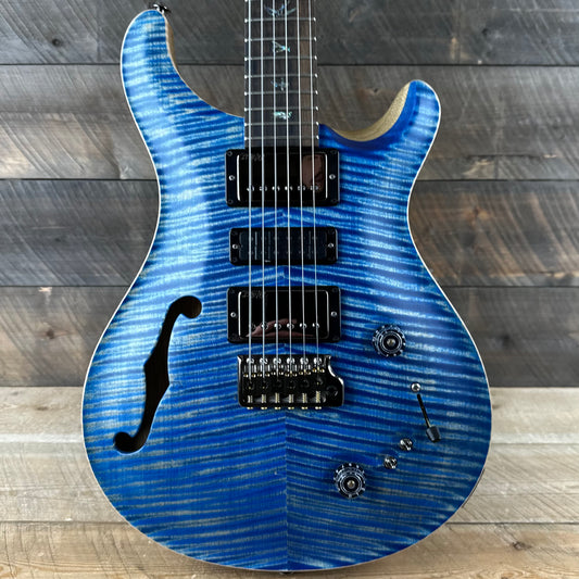 PRS Wood Library Special 22 Semi-Hollow - Flame Maple 10 Top Korina Back, Ziricote FB - Faded Blue Jean Satin 392389