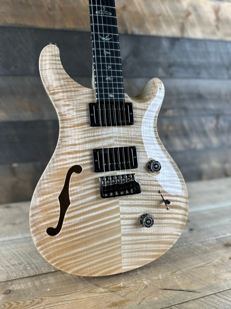 PRS Wood Library Custom 24 Semi-Hollow Flame Maple 10 Top Korina Body/Neck Ebony FB - Natural 391114