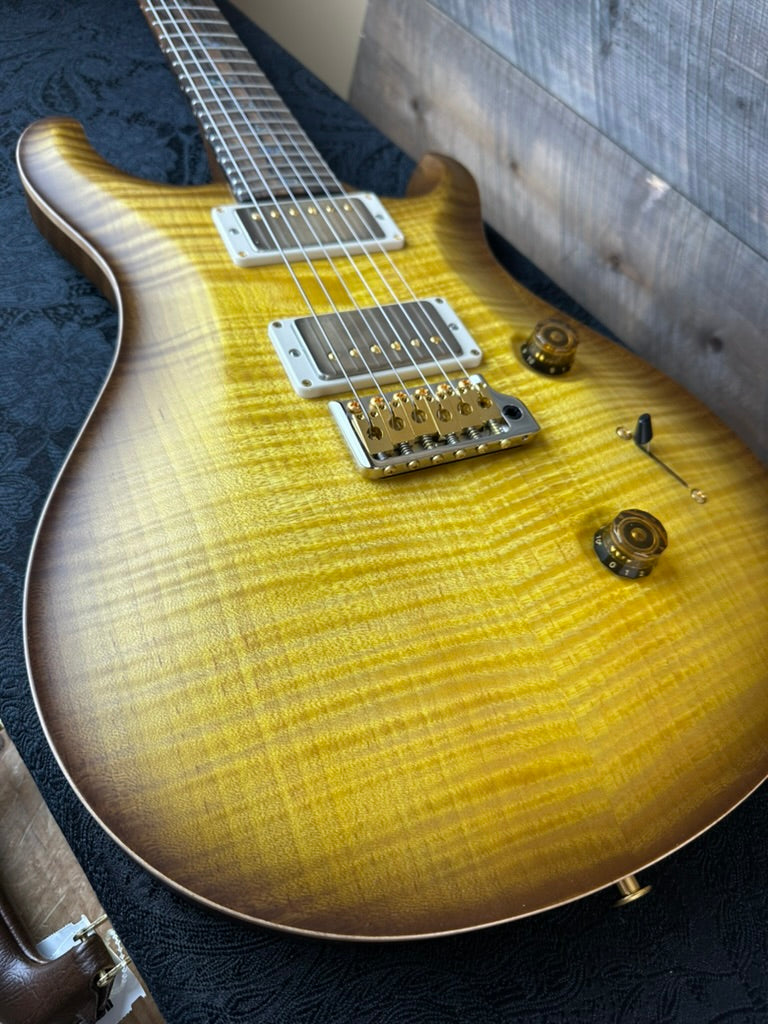 PRS Wood Library Custom 24 Flame Maple 10 Top, Korina Neck, Ziricote FB - Livingston LemondropSatin 395094