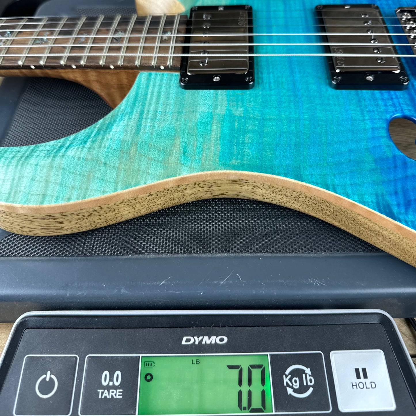 PRS Wood Library Custom 24 Semi-Hollow Flame Maple 10 Top, Korina Back, Torrified Maple Neck, Ziricote FB - Blue Fade 391867