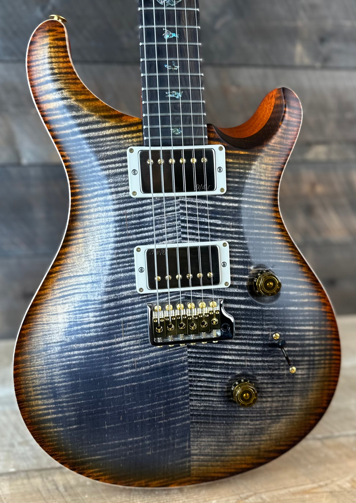 PRS Wood Library Custom 24 Amazing Highly Figured 10 top!! - Burnt Maple Leaf 395093