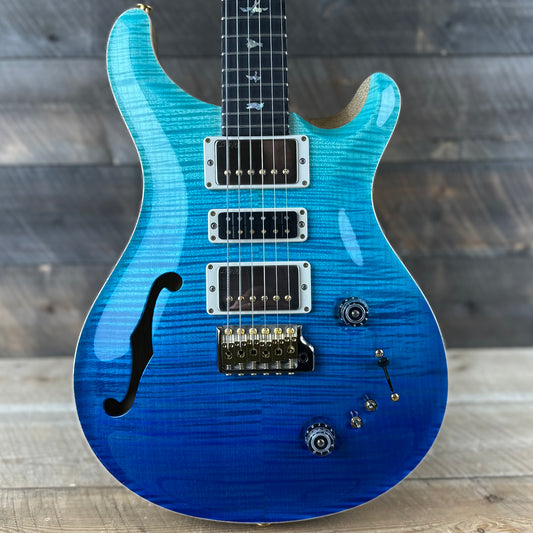 PRS Wood Library Special 22 Semi-Hollow - Flame Maple 10 Top Korina Back/Neck Ebony FB - Blue Fade 391571