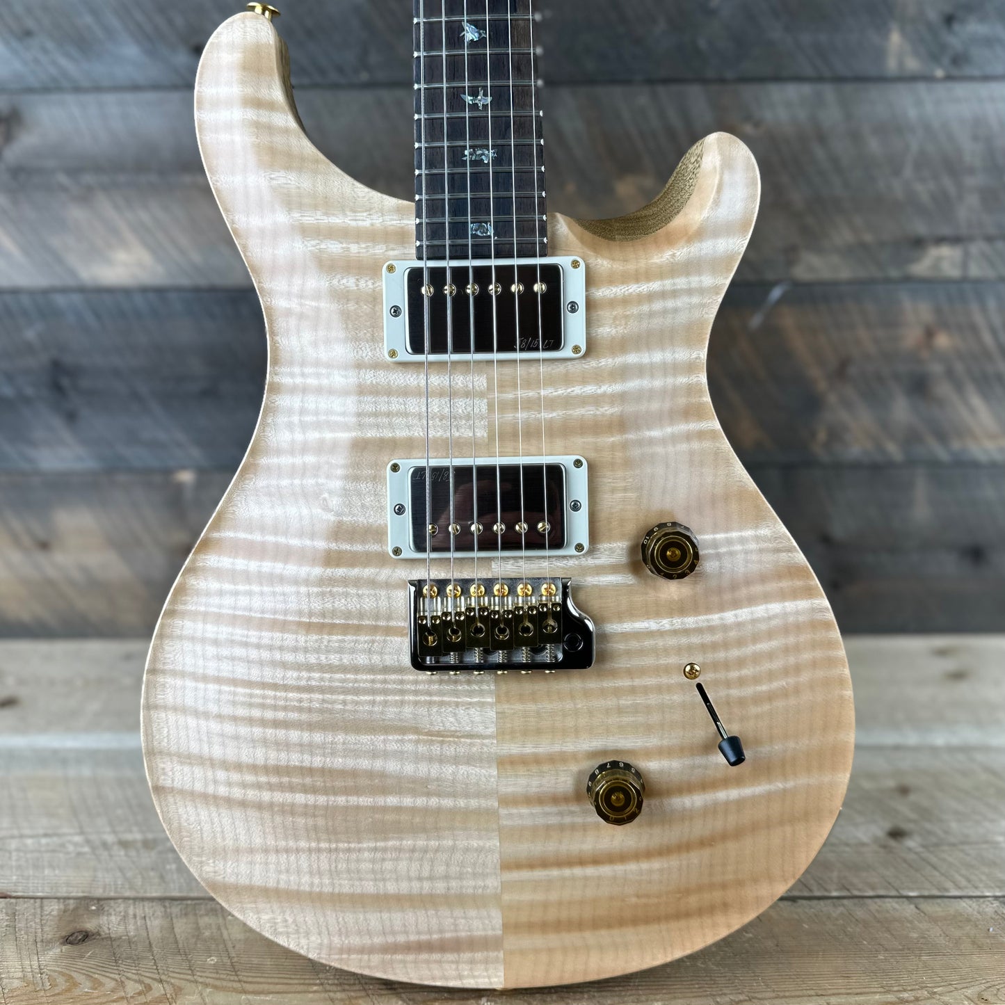 PRS Wood Library Custom 24 Flame Maple 10 Top, Korina Neck, Ziricote FB - Natural Satin 391900