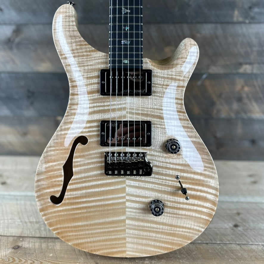 PRS Wood Library Custom 24 Semi-Hollow Flame Maple 10 Top Korina Body/Neck Ebony FB - Natural 391114