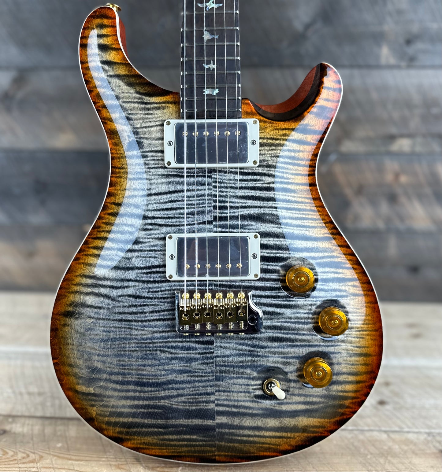 PRS DGT David Grissom Signature Wood Library 10 Top, Korina Back/Neck, Ziricote FB - Burnt Maple Leaf 389457