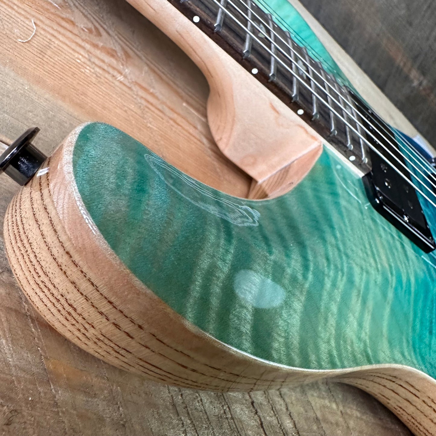 PRS Custom 24 Wood Library Flame Maple 10-Top  Stained Maple Neck Swamp Ash Back - Blue Fade 363699