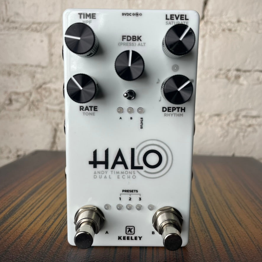 Keeley Glow in the Dark Halo Andy Timmons Signature Dual Echo Limited Edition  White / Glow-in-the-Dark