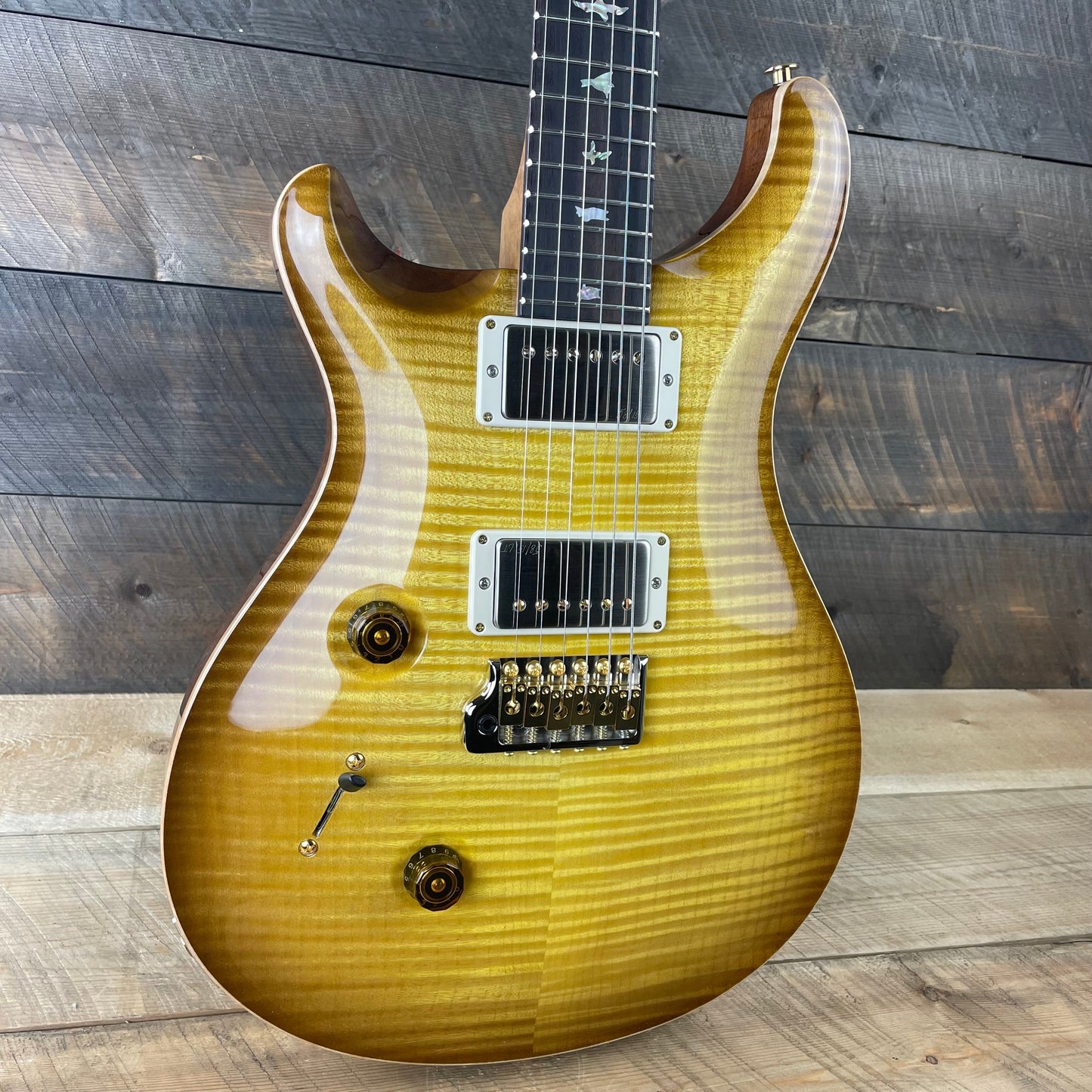 PRS Custom 24 Lefty Wood Library Flame Maple 10 Top Torrefied Maple Neck Brazilian FB - Livingston Lemondrop 356129