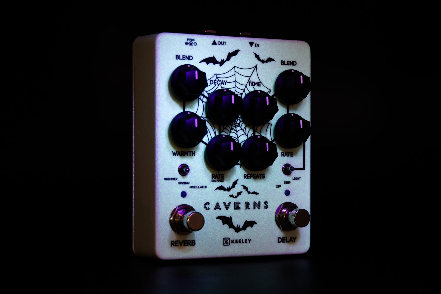 Used Keeley Spooky "Glow in the Dark" Caverns Delay Reverb Pedal