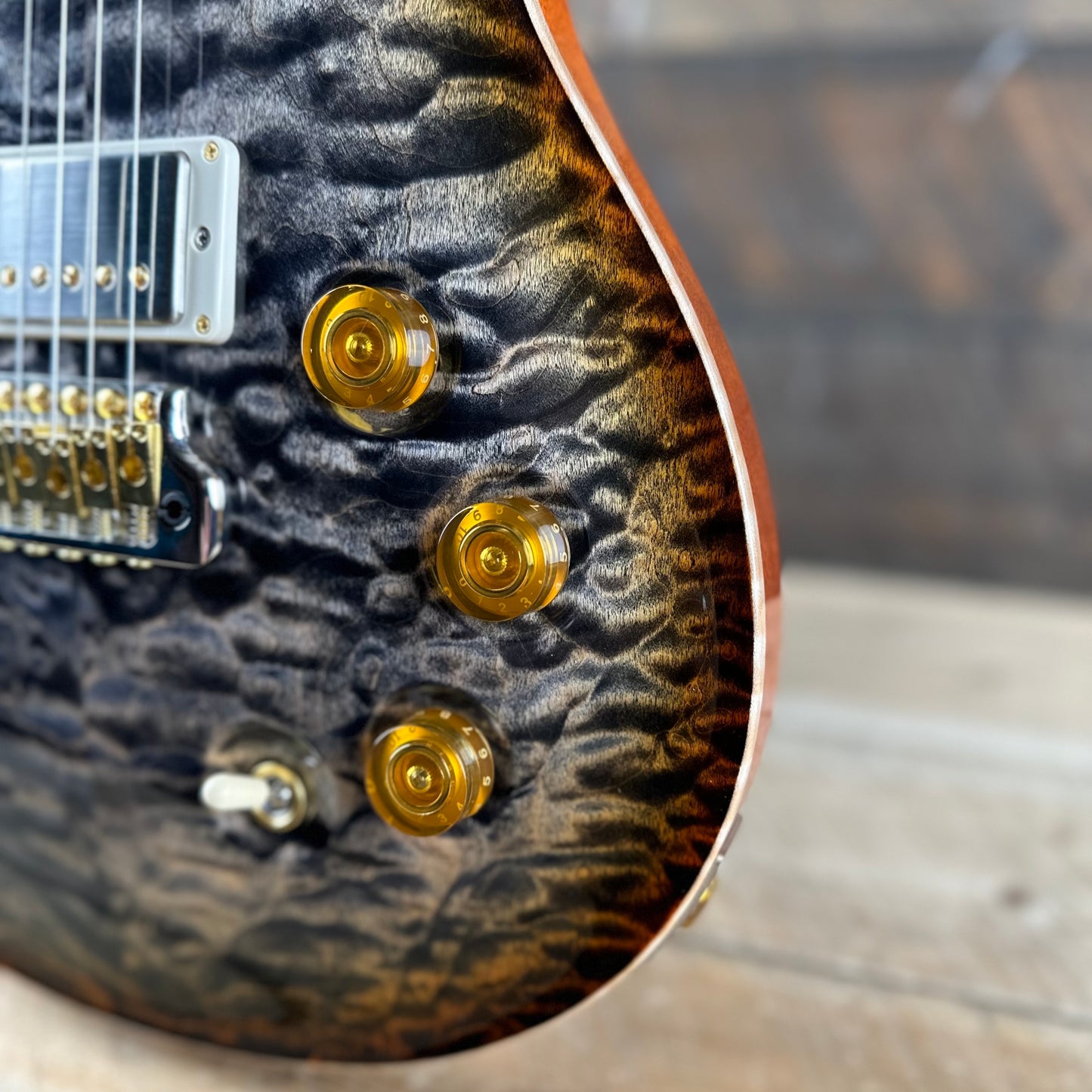 PRS DGT David Grissom Signature Wood Library 10 Top, Korina Back/Neck, Ziricote FB - Burnt Maple Leaf 390877