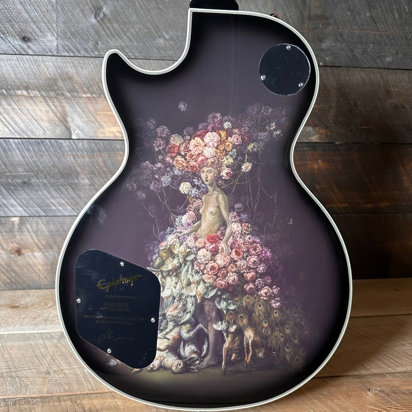 Used Epiphone Adam Jones Les Paul Custom Art Collection - Julie Heffernan's Self Portrait as Not Dead Yet - Antique Silverburst 22041531892