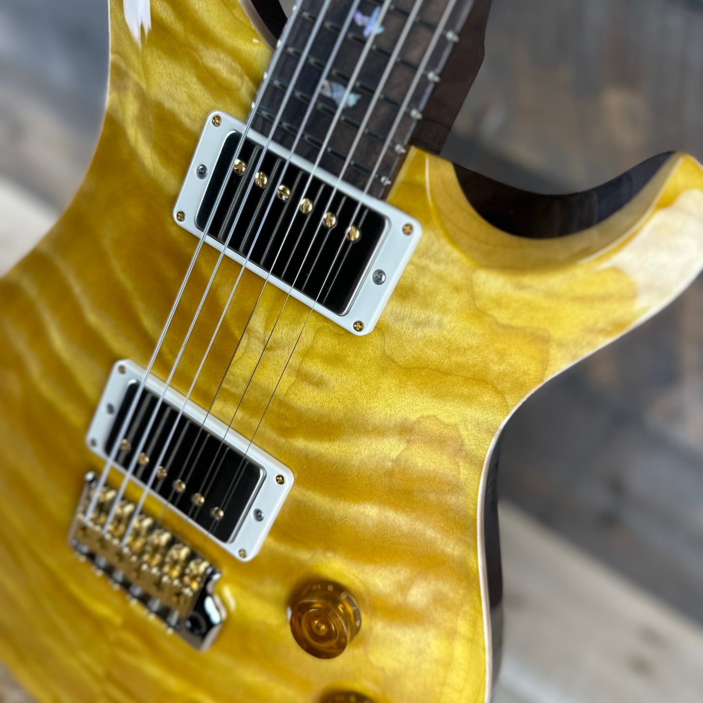 PRS DGT David Grissom Signature Wood Library Quilt Maple 10 Top, Korina Back/Neck, Ziricote FB - Honey 389464