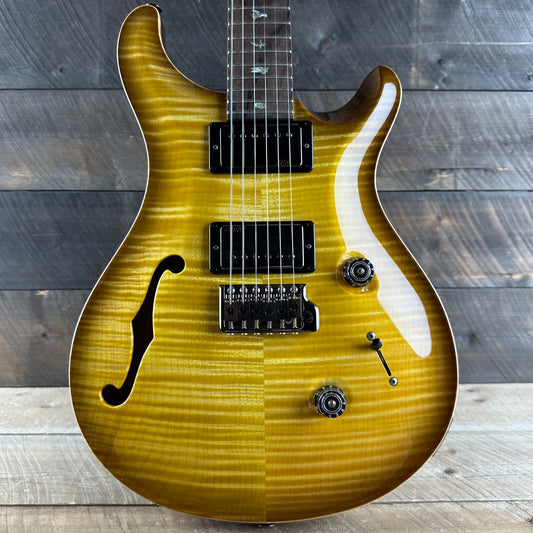 PRS Wood Library Custom 24 Semi-Hollow Flame Maple 10 Top 58/15 LT Pickups- Livingston Lemondrop 386416