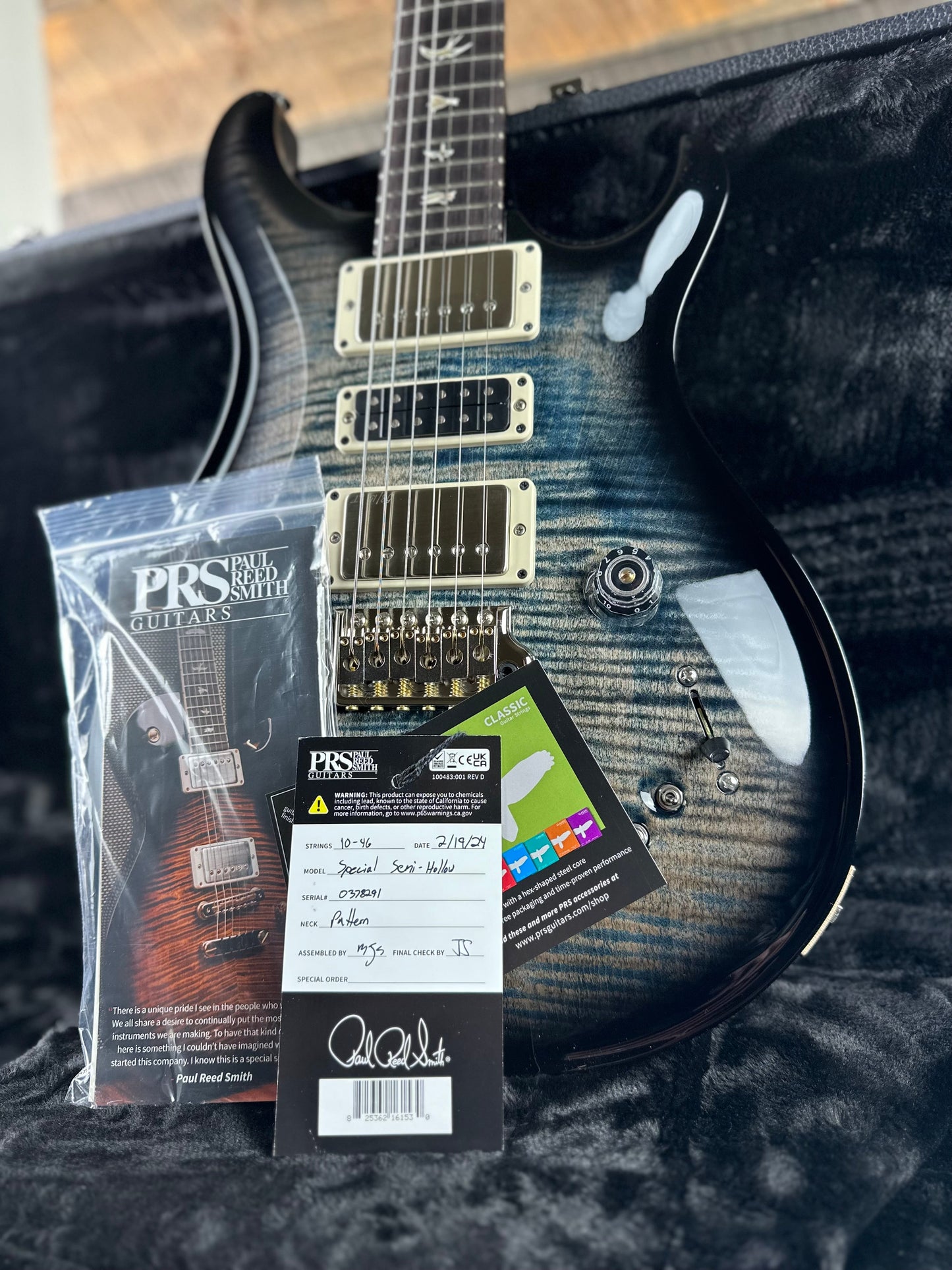 PRS Special Semi-Hollow Custom Color - Faded Whale Blue Smokewrap Burst 378291