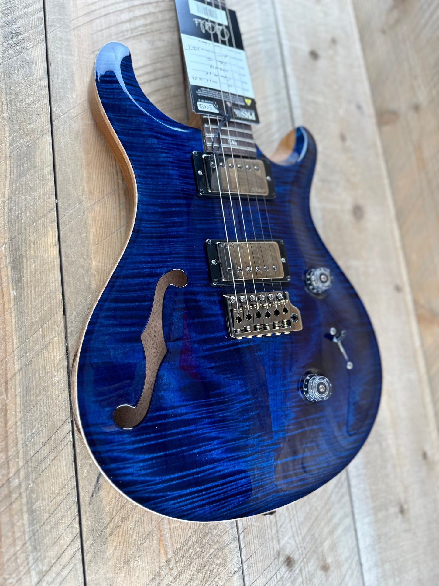 PRS Wood Library Custom 24 Semi-Hollow Flame Maple 10 Top - Whale Blue 386418